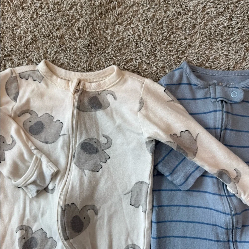 Carter's Kids Footies Baby Footed Zip Pajama Bundle  Size 3-6 months